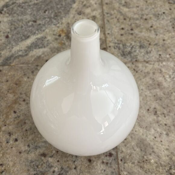 IKEA White Salong Vase Hand Blown Glass Swedish Modern - Picture 2 of 7